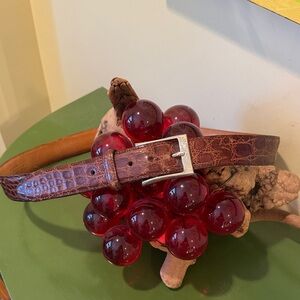 Martin Dingman made by hand Crocodile brown belt with silver buckle made in USA